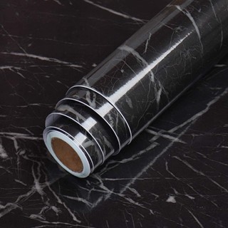 Papel de Parede 5 METROS x 60CM Adesivo Autocolante Marmore Preto em Oferta na Shopee