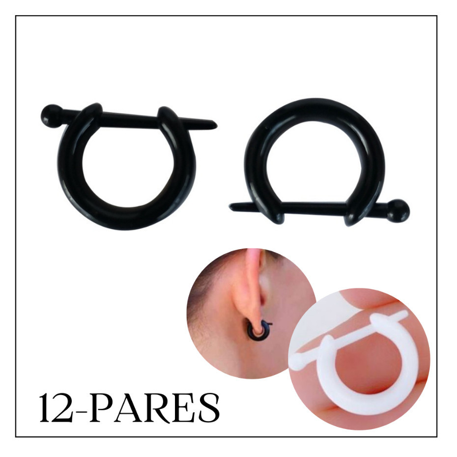 kit 12 Brinco de Argola Unissex Falso Coquinho Acrílico