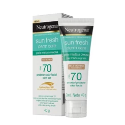 Protetor Solar Facial Neutrogena Sun Fresh Derm Care Pele Morena FPS70 40g