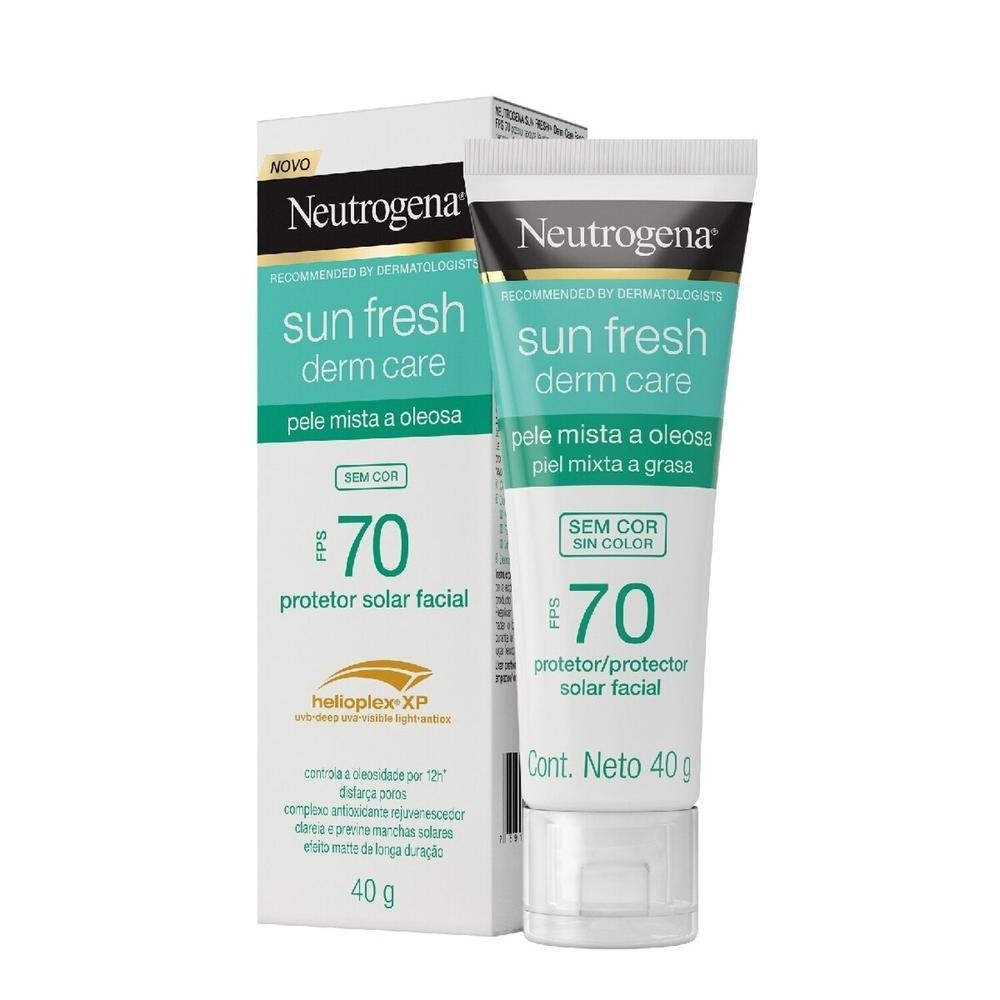 Protetor Solar Facial Neutrogena Sun Fresh Derm Care sem Cor FPS70 40g em Oferta na Shopee