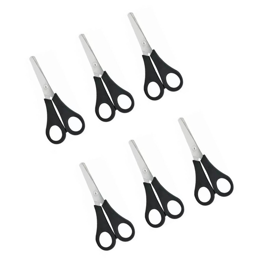 Kit 6 Tesoura Escolar Preta Sem Ponta MP502 13cm em Oferta na Shopee