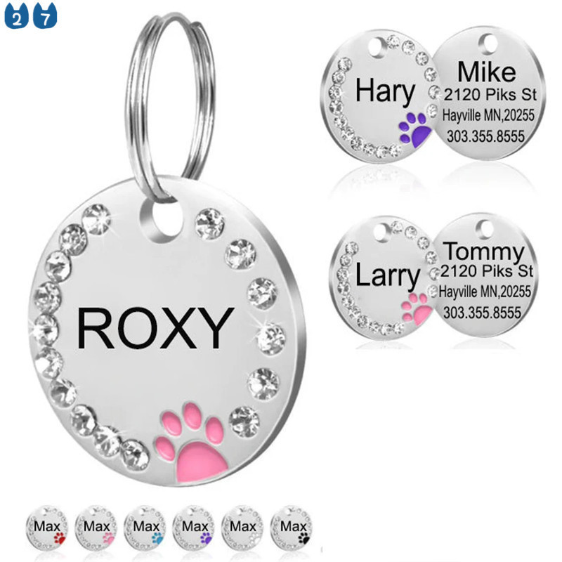『 27Pets 』 Dog Tag Personalizado Pet Puppy Cat ID Gravado Acessórios Para Coleira De Cachorro Nome Do Endereço em Oferta na Shopee