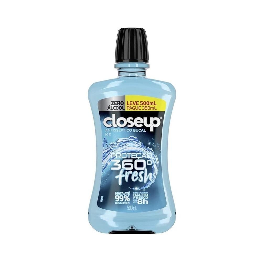Enxaguante Bucal Close Up Protecao  Fresh Ice Zero Alcool Leve 500ml Pague 350ml em Oferta na Shopee