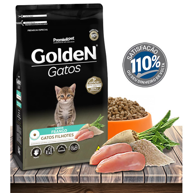 Ração Seca PremieRPet Golden Frango para Gatos Filhotes - 1Kg