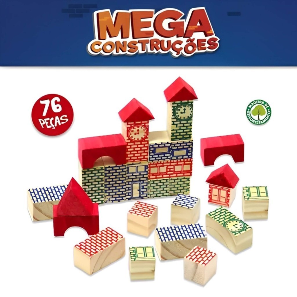 Jogo Educativo Mega Construções 76 Peças Pais e Filhos - 7395-1 · foto 2