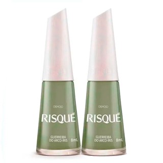 Kit 2 Esmalte Risqué Cremoso Guerreira do Arco-íris 8ml em Oferta na Shopee