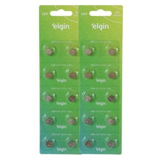 20 Baterias Pilhas Alcalina Lr41 1,5v Blister Cartela Elgin em Oferta na Shopee