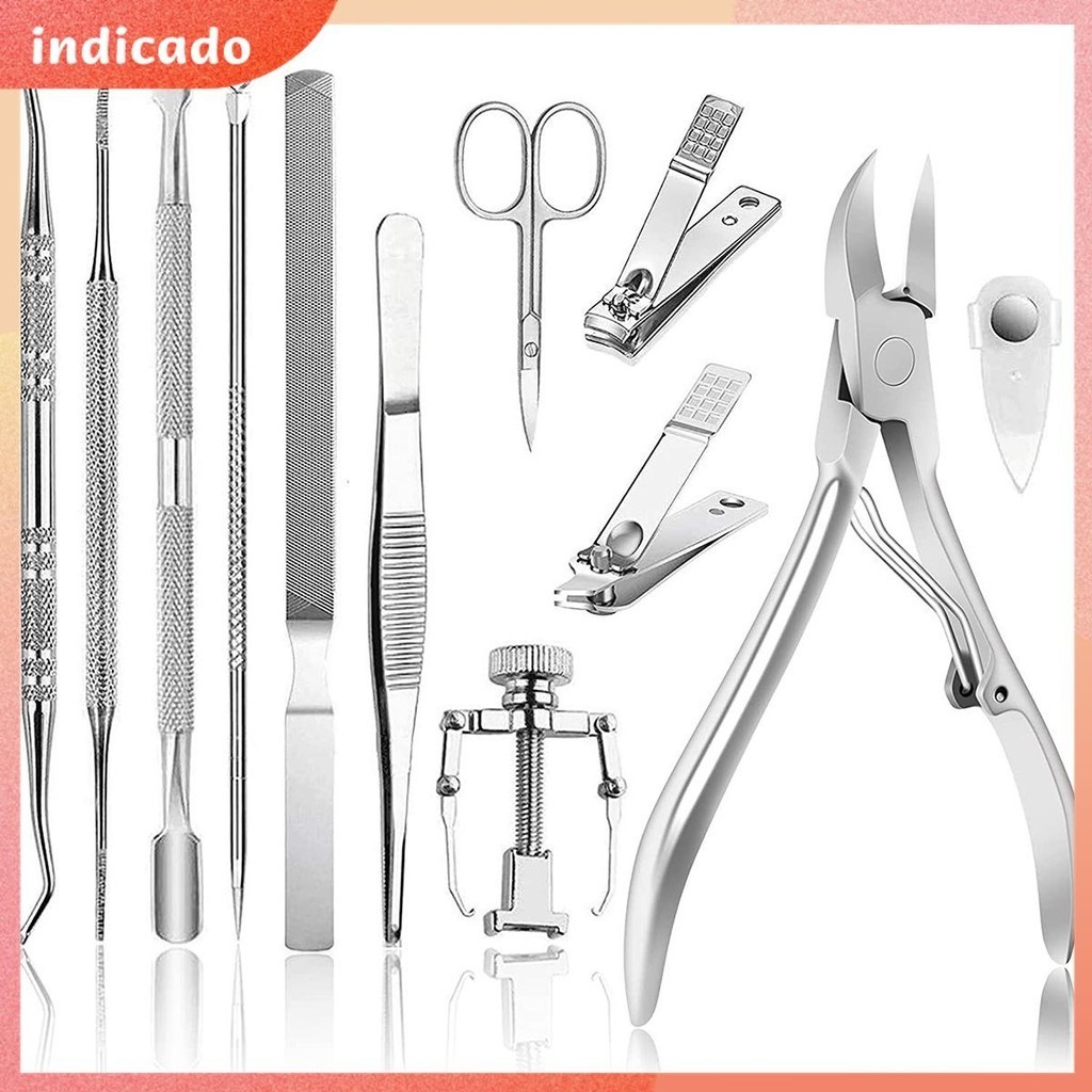 12Pcs Kit De Alicates De Unhas Manicure De Aço Inoxidável Profissional De Tesouras Para Dos Dedos Das Mãos SHOPSBC5052