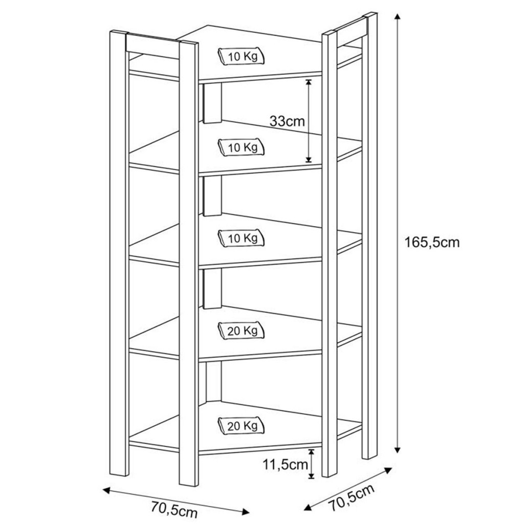 Closet 5 Prateleiras Az1020 Amêndoa/Branco - Tecno Mobili · foto 2