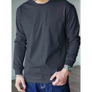 Camiseta Lisa Básica Manga Longa 100% Algodão Mlaha Premium Masculina Fio 30,1 Panteada Premium Gola Redonda
