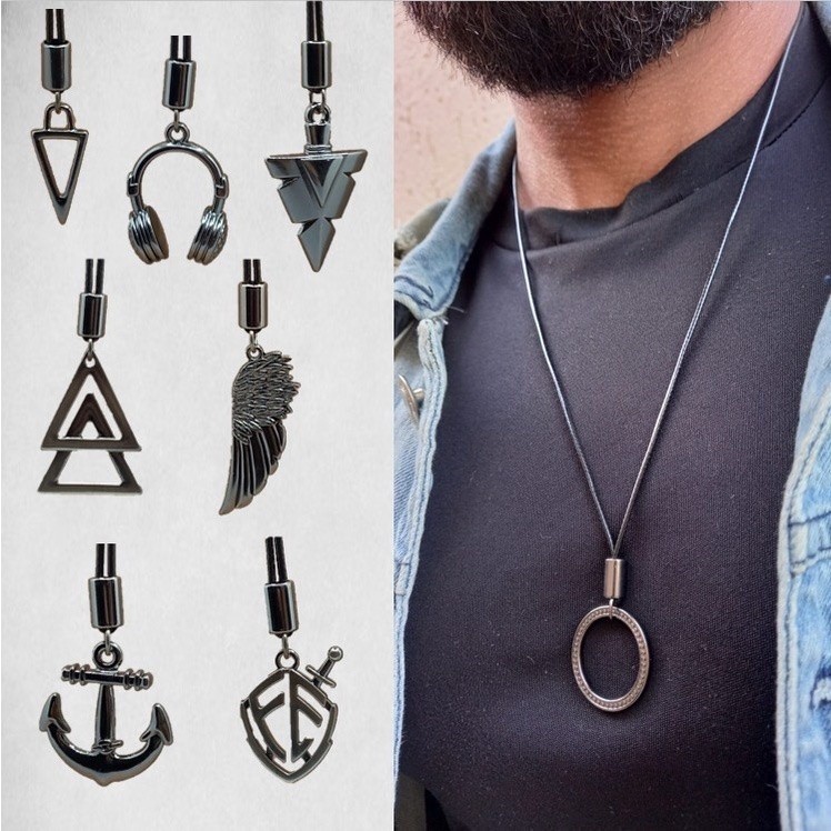 Colar cordão masculino feminino premium ajustável Vikings Unissex fio encerado couro pingentes diversos