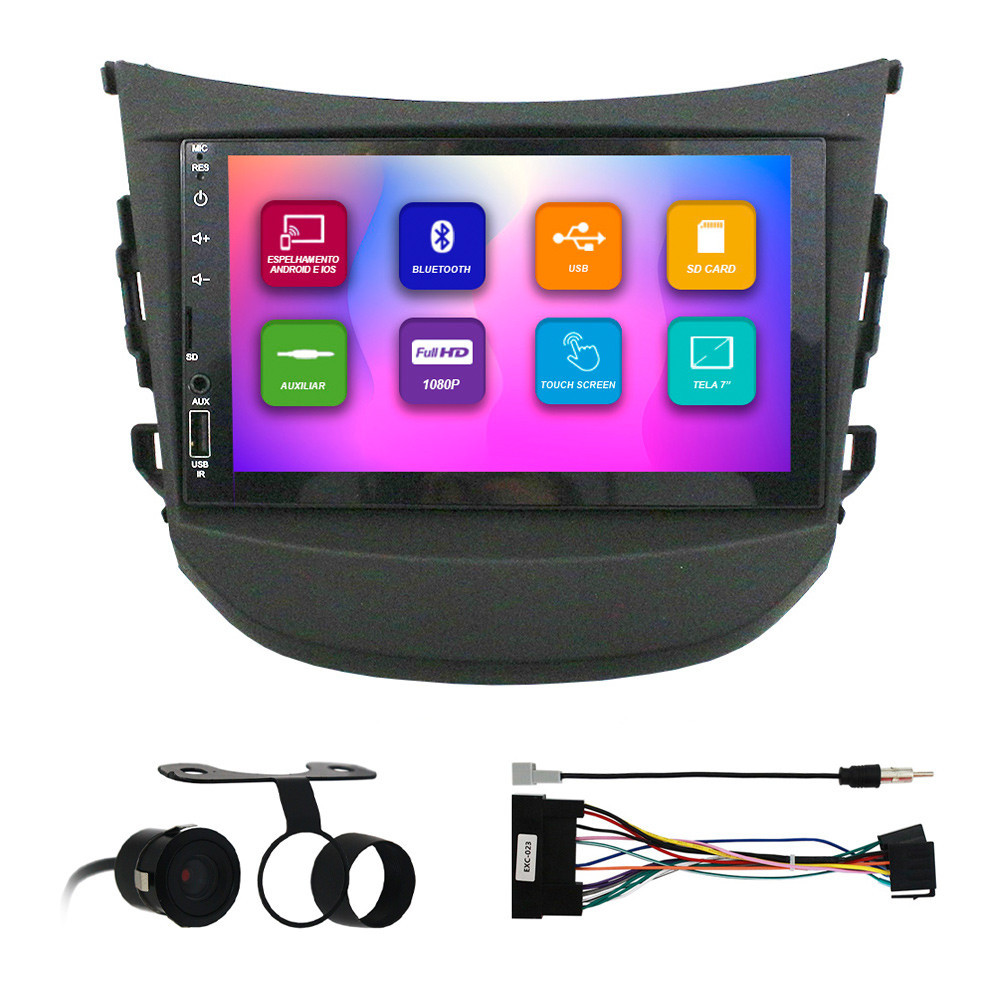 Kit Multimídia 7 Pol HB20 2012 13 14 15 16 2017 2018 2019 2020 Espelhamento Android Ios 2 Din Preto Camera Ré em Oferta na Shopee
