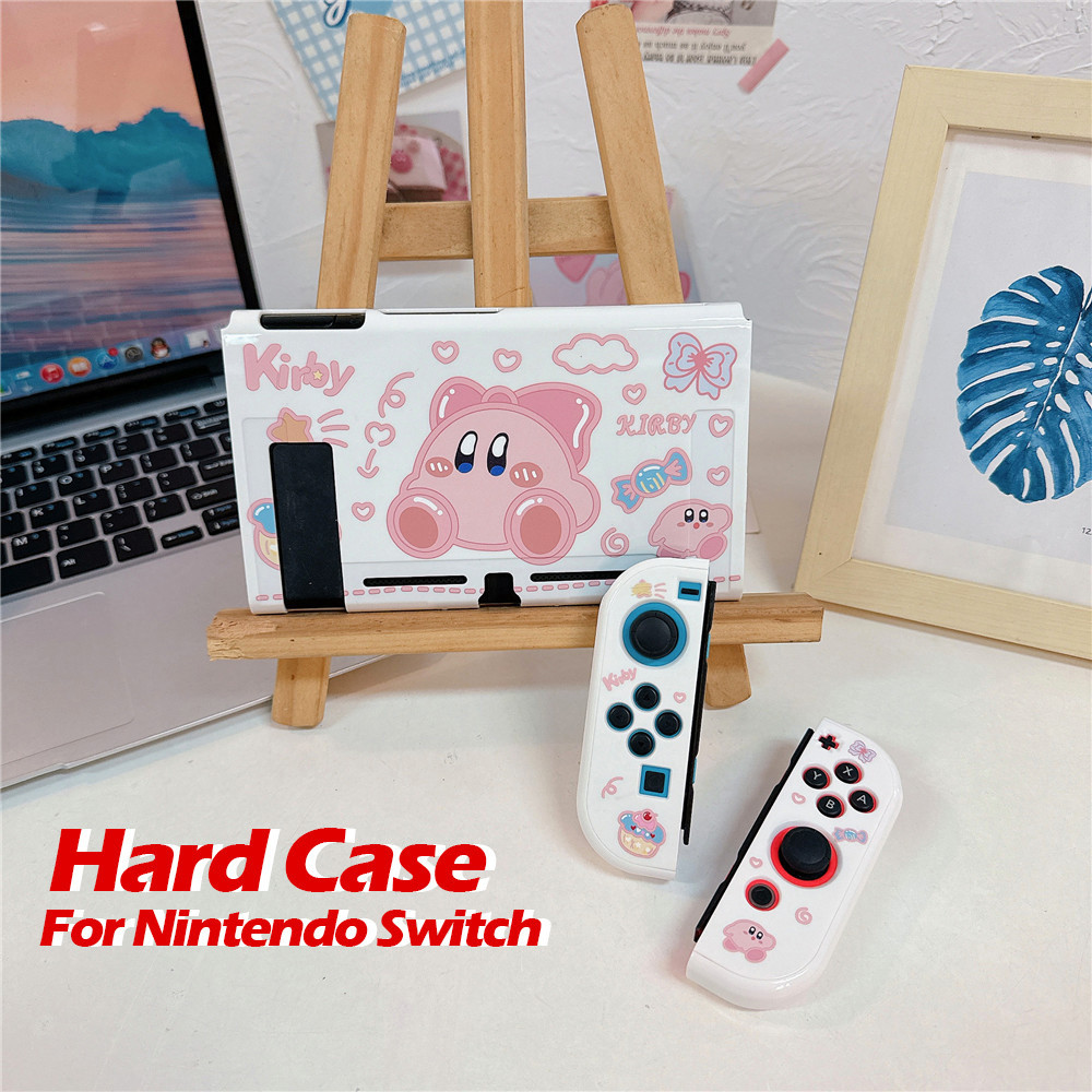 Compatível Para Nintendo Switch V1/V2/OLED Bow Kirby Hard Case Acessórios Console De Jogos Protetor De Alça PC Capa Dura