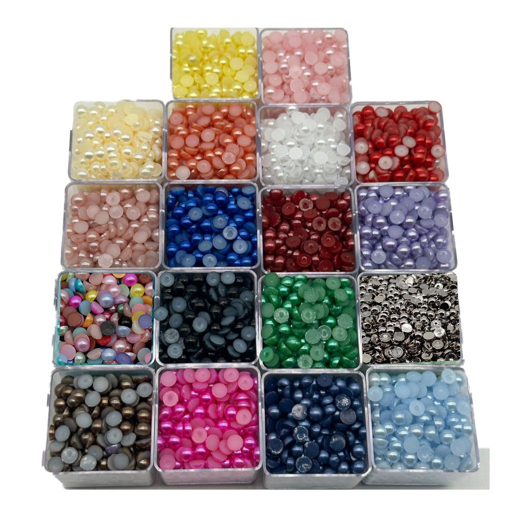 18 Cores Meia Pérola ABS 6mm ((100 Unidades Cada)) em Oferta na Shopee