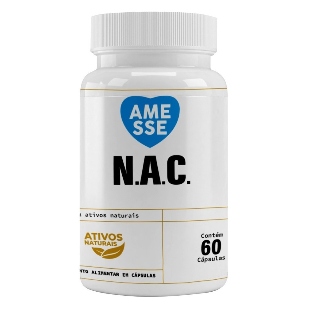 NAC 60 Cápsulas - Nac Suplemento de N Acetil L Cisteína 600mg por dose