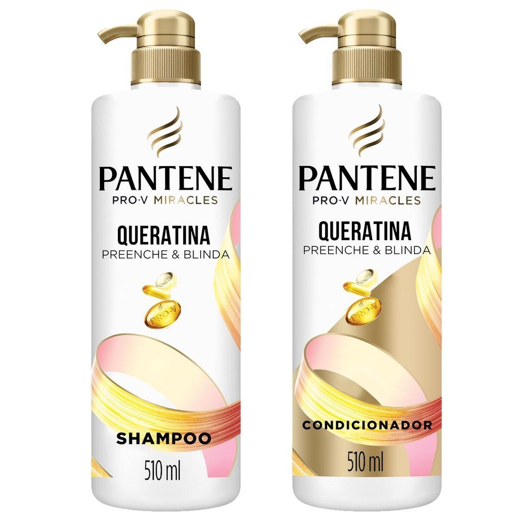 Kit Shampoo Pantene Queratina 510ml + Condicionador Pantene Queratina 510ml - Beauty