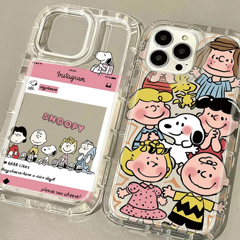 Capa De Silicone Transparente À Prova De Choque S-Snoopy Para Samsung Galaxy A54 A14 A34 A13 A23 A33 A53 A73 5G A52 A52S A73 A72 A51 4G