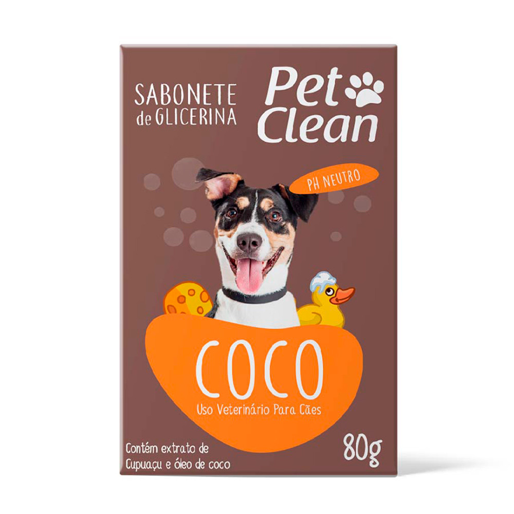 Sabonete Pet Clean Coco Para Cães e Gatos 80g em Oferta na Shopee