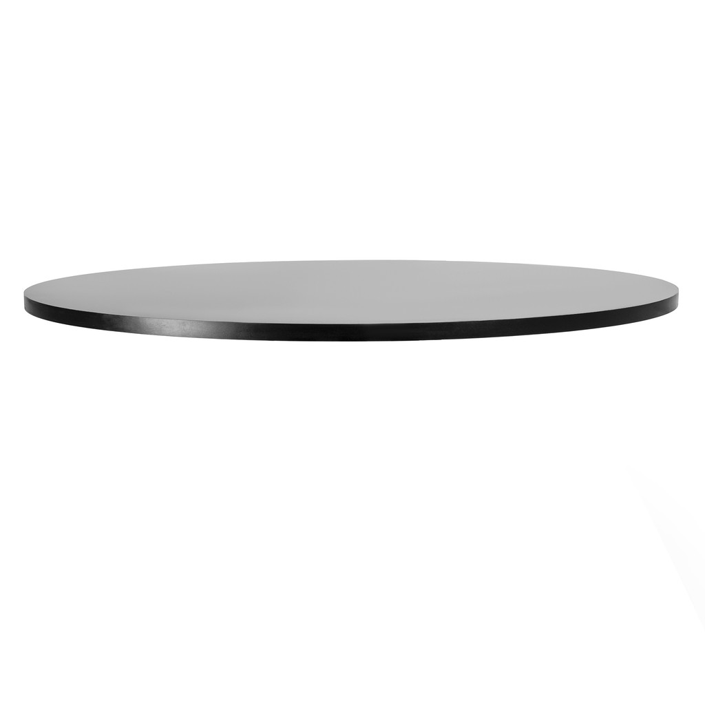 Tampo Redondo Preto 35cm x 15mm Mdf Mesinha Lateral Bistrô