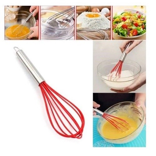 Batedor De Claras Ovo Fue Fouet Silicone e Inox Premium