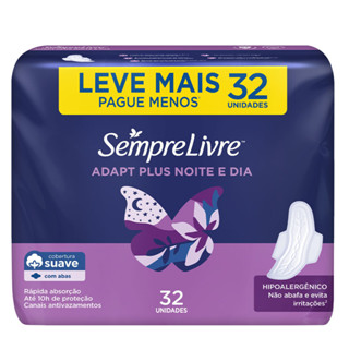 Absorvente Sempre Livre Noturno Max Suave Leve 32 Pague 24 em Oferta na Shopee