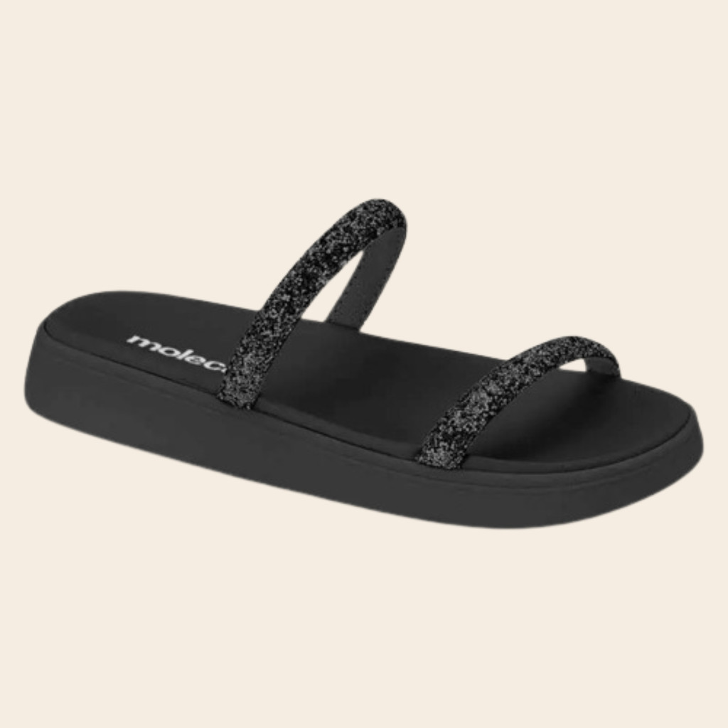 Sandália Papete Feminina Moleca Gliter Plataforma Conforto em Oferta na Shopee