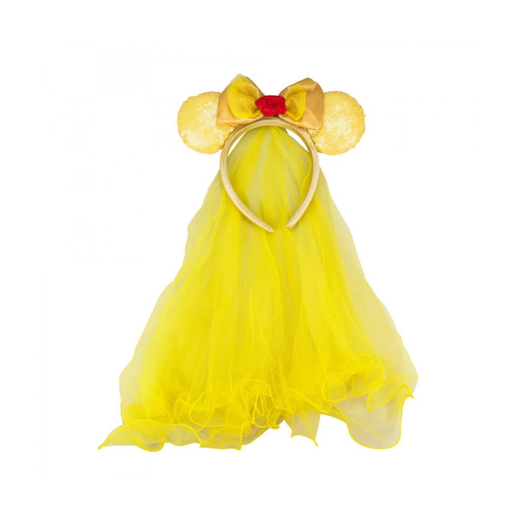 DXT101TR-C-D | Tiara Amarelo Véu Noiva Orelhas Minnie Bela - Disney