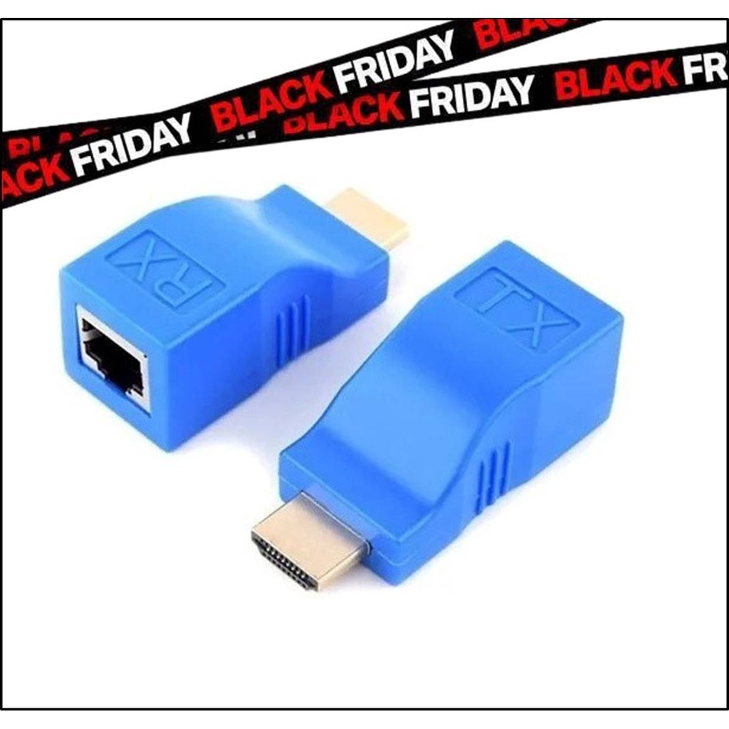 Extensor Conversor Hdmi Via 1 Cabo Rede Rj45 4k 30m Cat5e/6
