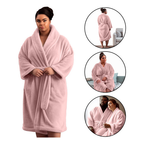 Roupão XGG Plus Size Microfibra Flannel Banho Unissex Adulto Masculino Feminino