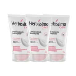 Kit Desodorante Creme Herbíssimo Care Rosa Mosqueta E Niacinamida 55g (3 unidades)