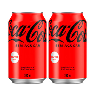 Kit 2 Refrigerante Coca Cola Sem Açúcar Lata 350ml em Oferta na Shopee