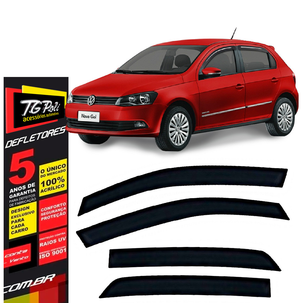 Calha de Chuva Gol e Voyage G5 G6 G7 G8 2008 a 2023 TG Poli Defletor 4P Protetor Janelas Fumê em Oferta na Shopee