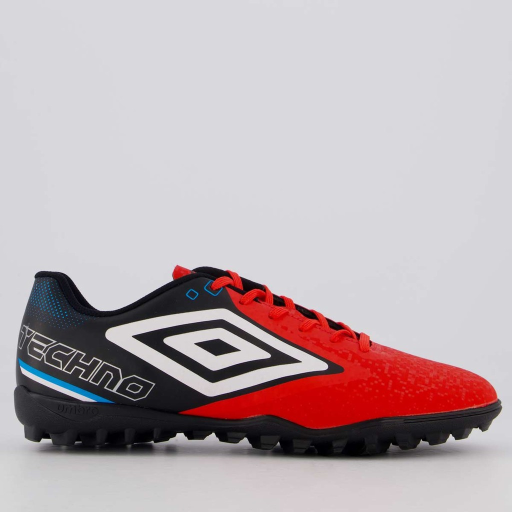 Chuteira Umbro Techno II Society Vermelha e Preta - Sports & Outdoors