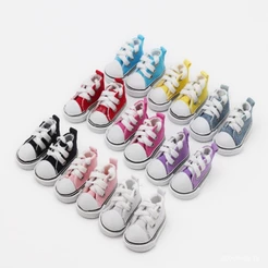 Sapatos de Lona Casuais para Boneca BJD 5 Centímetros Acessórios Brinquedos de Princesa para Meninas 1/6 DIY Cadarço