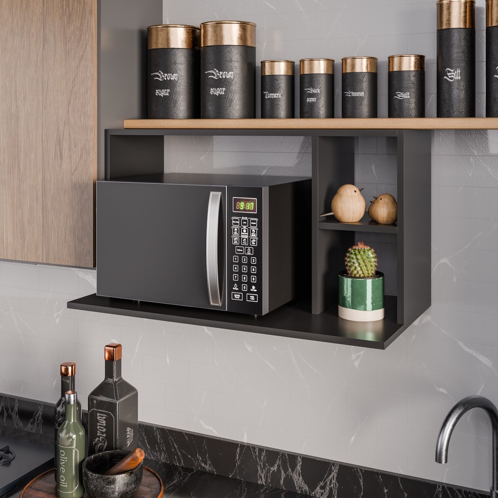 Suporte Microondas Forno Elétrico C/ Nicho Organização Laila