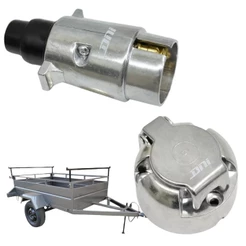 Kit Tomada Elétrica Engate Carretinha Carro 6 Polos Completa em Alumínio