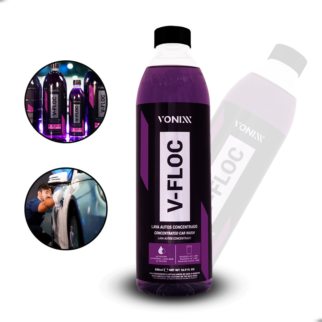 Lava Autos V-Floc Vonixx 500ml - Fórmula Suave e Eficiente para Lavagem com Snow Foam e Rendimento de 200 Litros em Oferta na Shopee