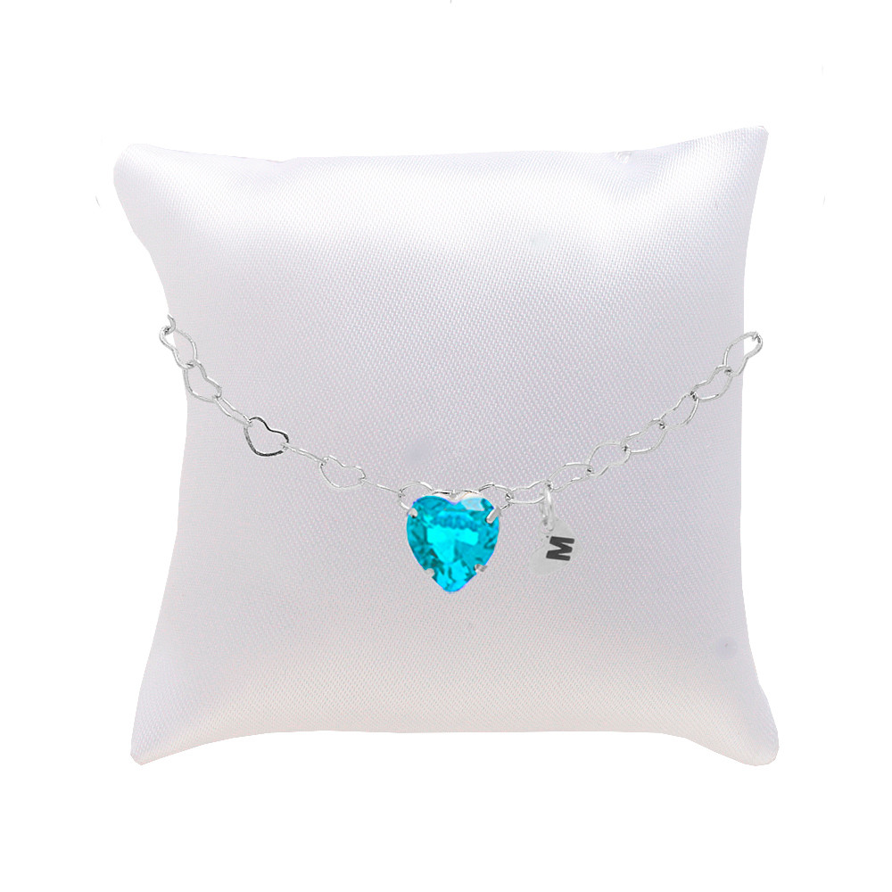 Pulseira Madrinha Azul Folheada Prata Almofada,Inicial em Oferta na Shopee