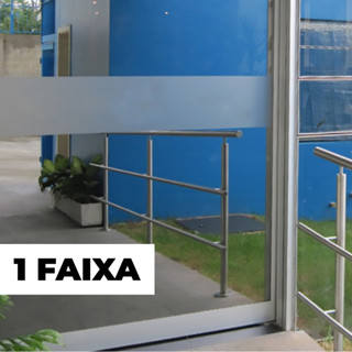 Faixa Decorativa e Segurança em Adesivo Jateado liso Portas De Vidro 100x10 cm em Oferta na Shopee