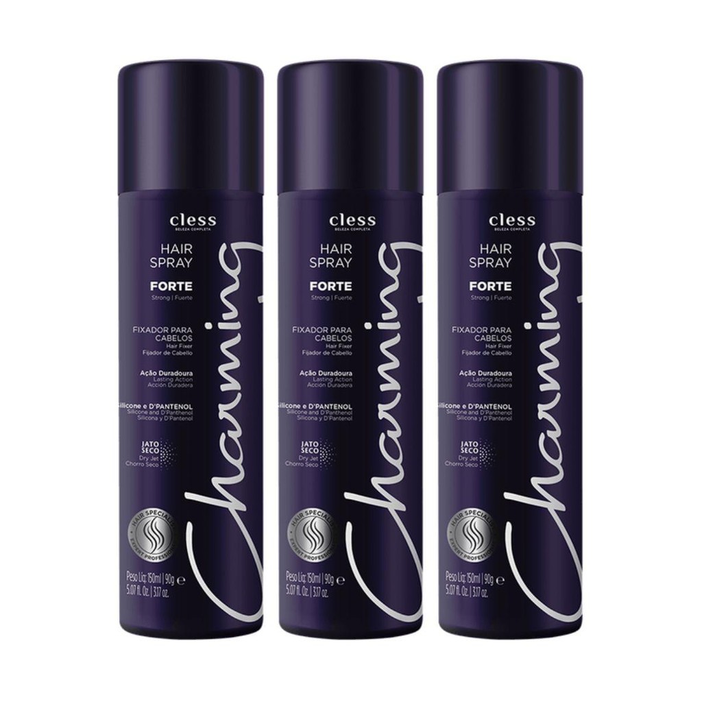 Kit Hair Spray Charming Forte 150ml 3 unidades em Oferta na Shopee