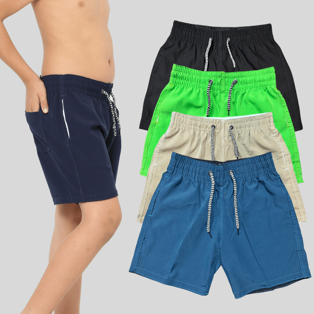 kit 05 shorts tactel  elastano menino infantil juvenil praia verão mauricinho esportes variadas