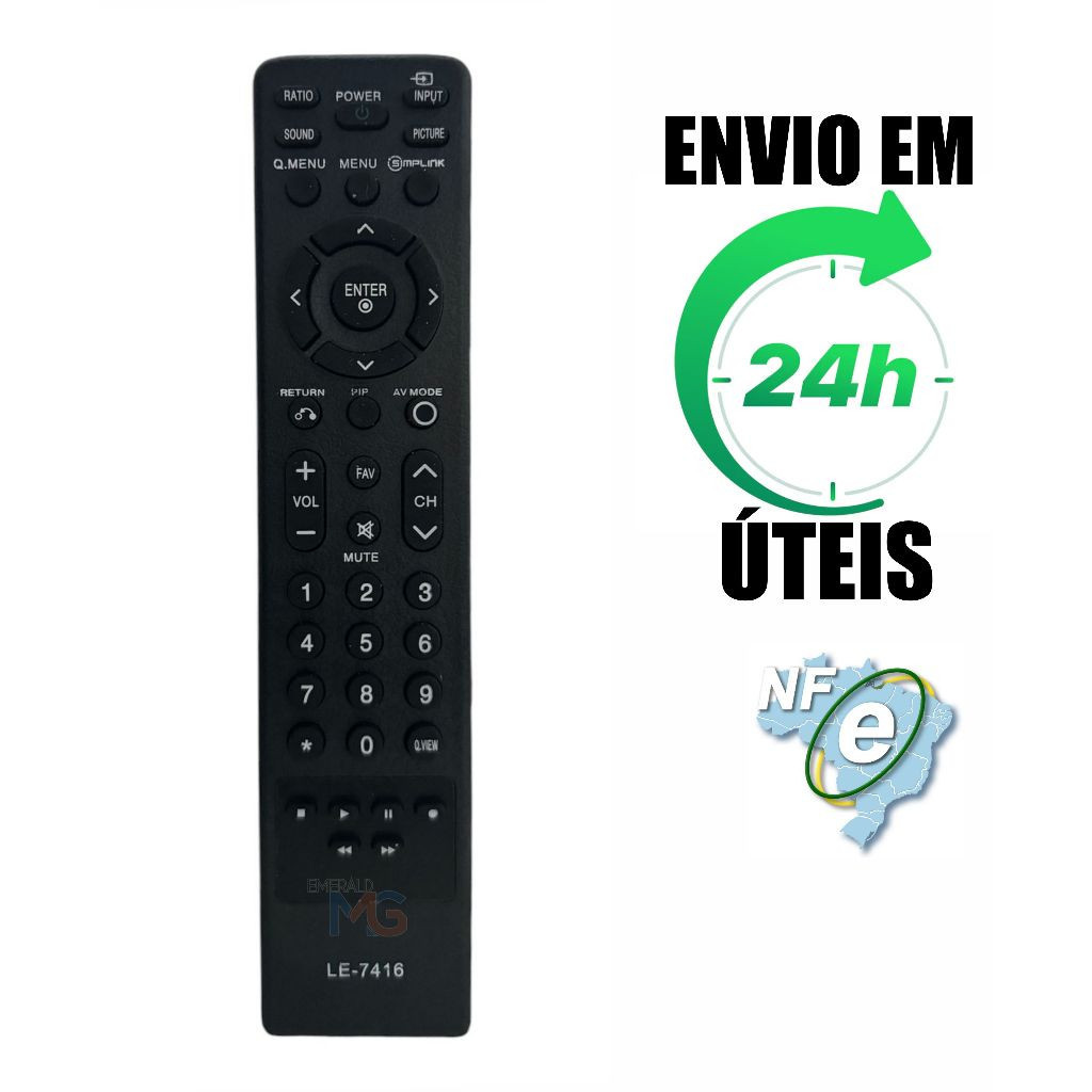 Controle Remoto Compatível com Tv LG 32lg60ur 42lg60fr 47lg60fr Lcd Led