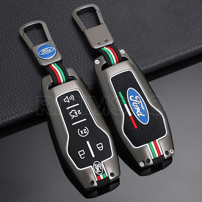 Capa de Chave de Carro em Liga de Zinco para Ford Fusion Mondeo Mustang F-150 Explorer Edge 2015 2016 2017 2018 Acessóri