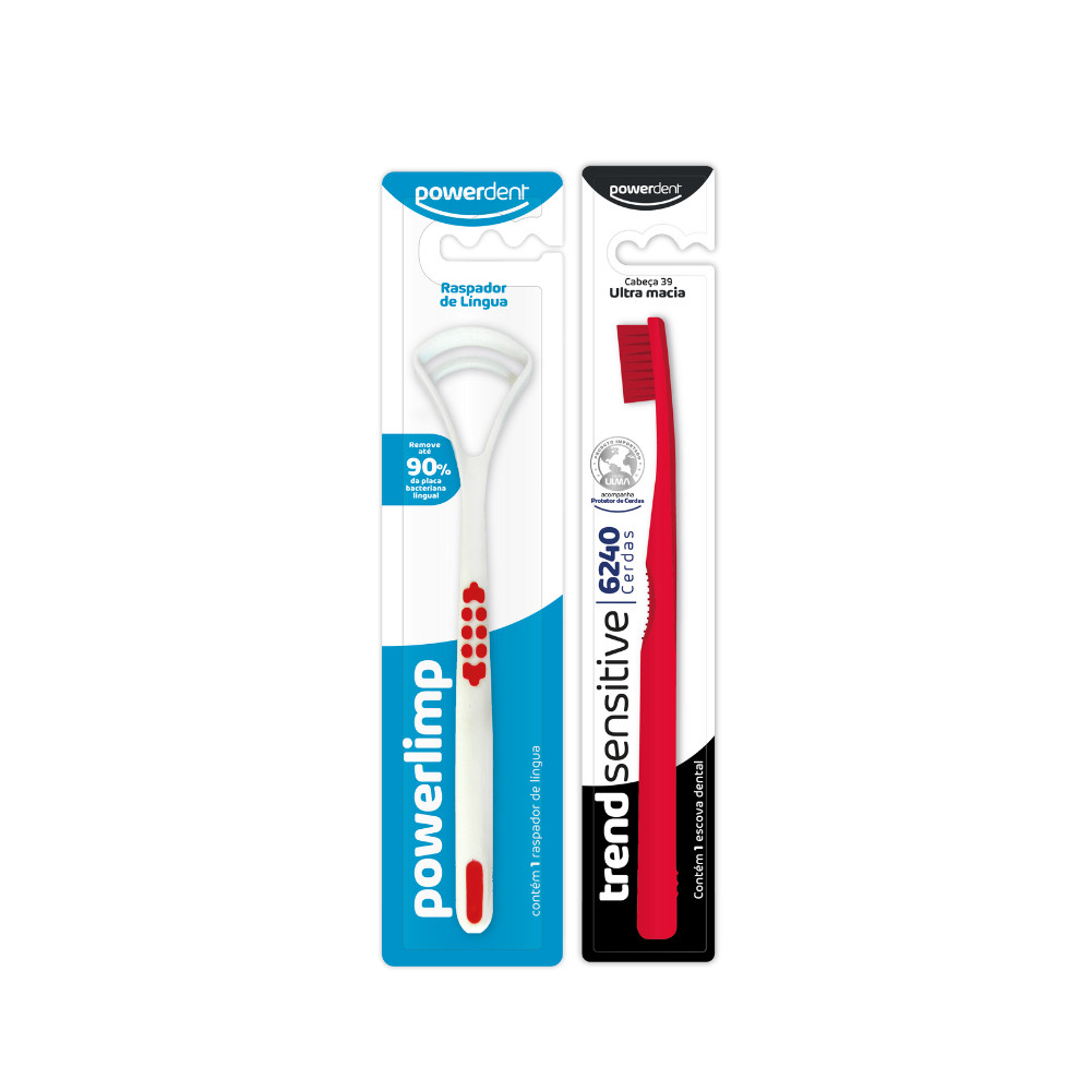 Escova de Dente Trend + Raspador de Língua Cuidado Completo