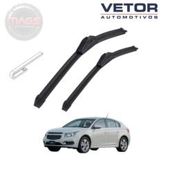 Par Palhetas Dianteiras Premium Cruze (2012 a 2015) Limpador Para-brisa Original Vetor
