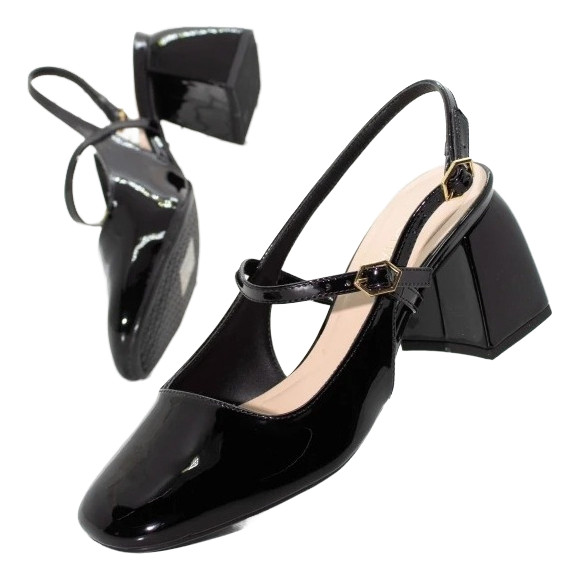 Sapato Boneca Mary Jane De Salto Grosso Bloco Quadrado em Oferta na Shopee