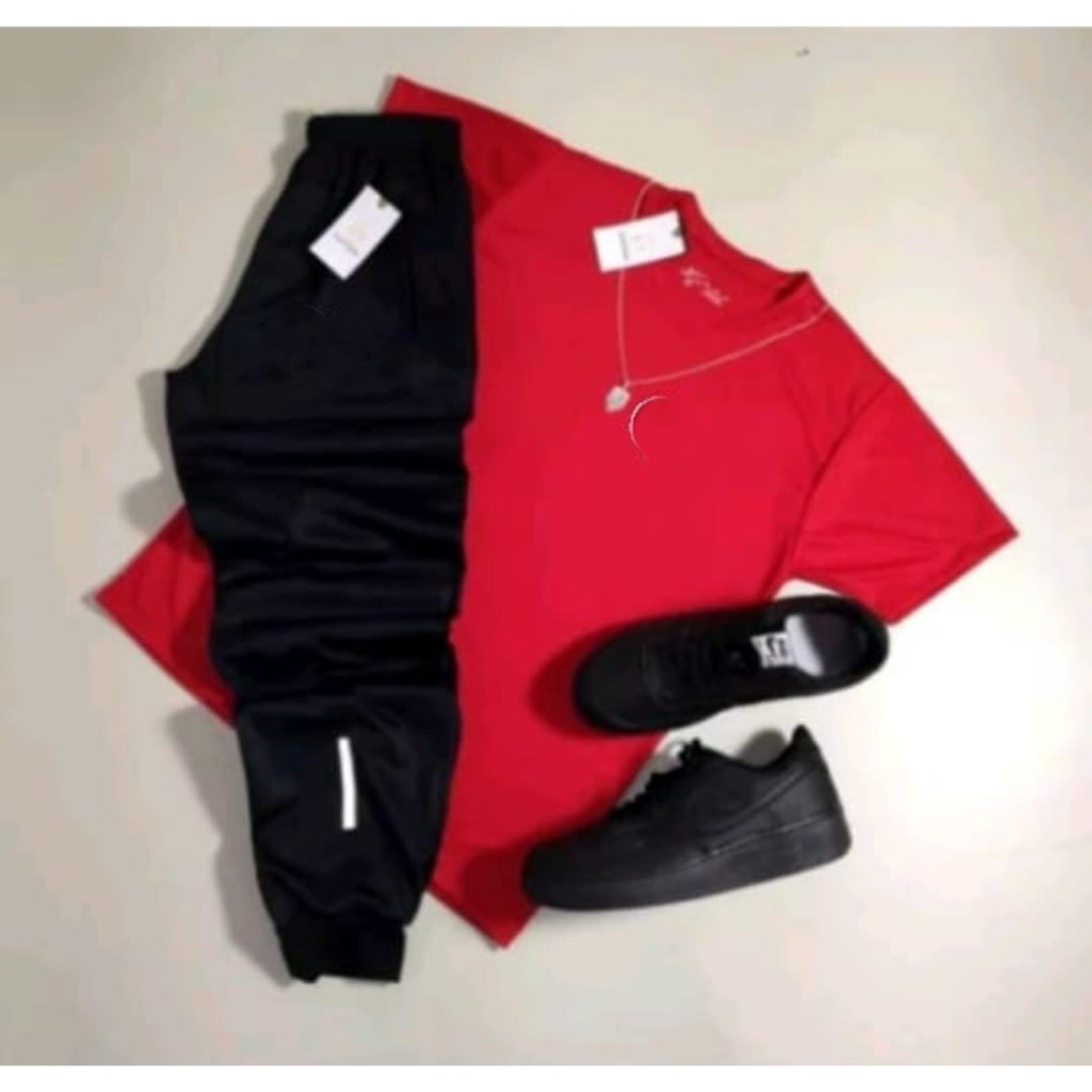 CAMISETA E CALÇA JOGGER ESPORTE SIMBOLO REFLETIVEL KIT DRI-FIT ESPORTIVO ADULTO DIRETO DE FABRICA OUTONO INVERNO