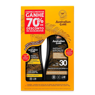 Kit Protetor Australian Gold Bronzer FPS30 + Acelerador de Bronzeado em Oferta na Shopee
