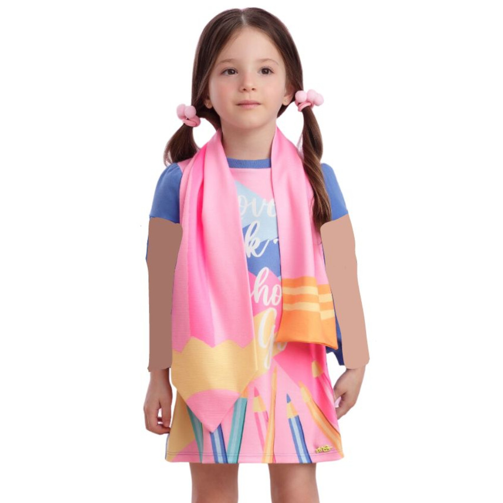 Vestido Mon Sucré Com Cachecol Back To School Inverno