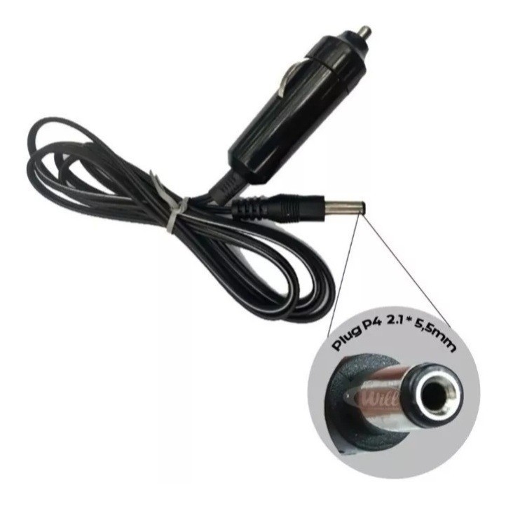 Kit 5 Cabo Acendedor Cigarros  P4 12v Tv Radio 12 Volt Nv.